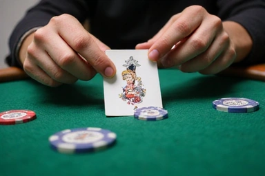 Player doubling down in blackjack