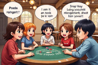 People interacting at a virtual craps table